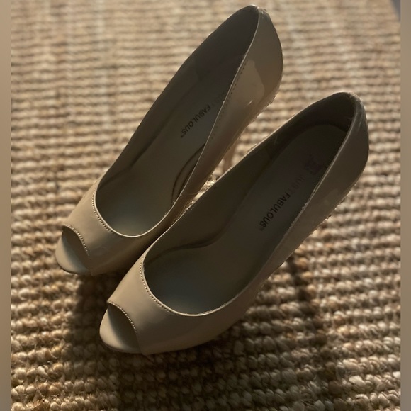 Just Fab Peek a Boo Platform Pumps S 7.5 - Picture 1 of 4